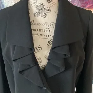 Jones Studio Jackets Coats Final Price Jones Studio Separates Black Ruffle Collar Blazer Size Poshmark